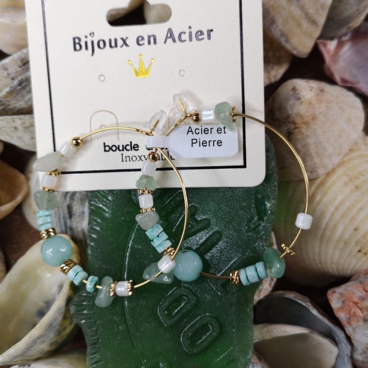 Boucles d'oreilles vert d'eau